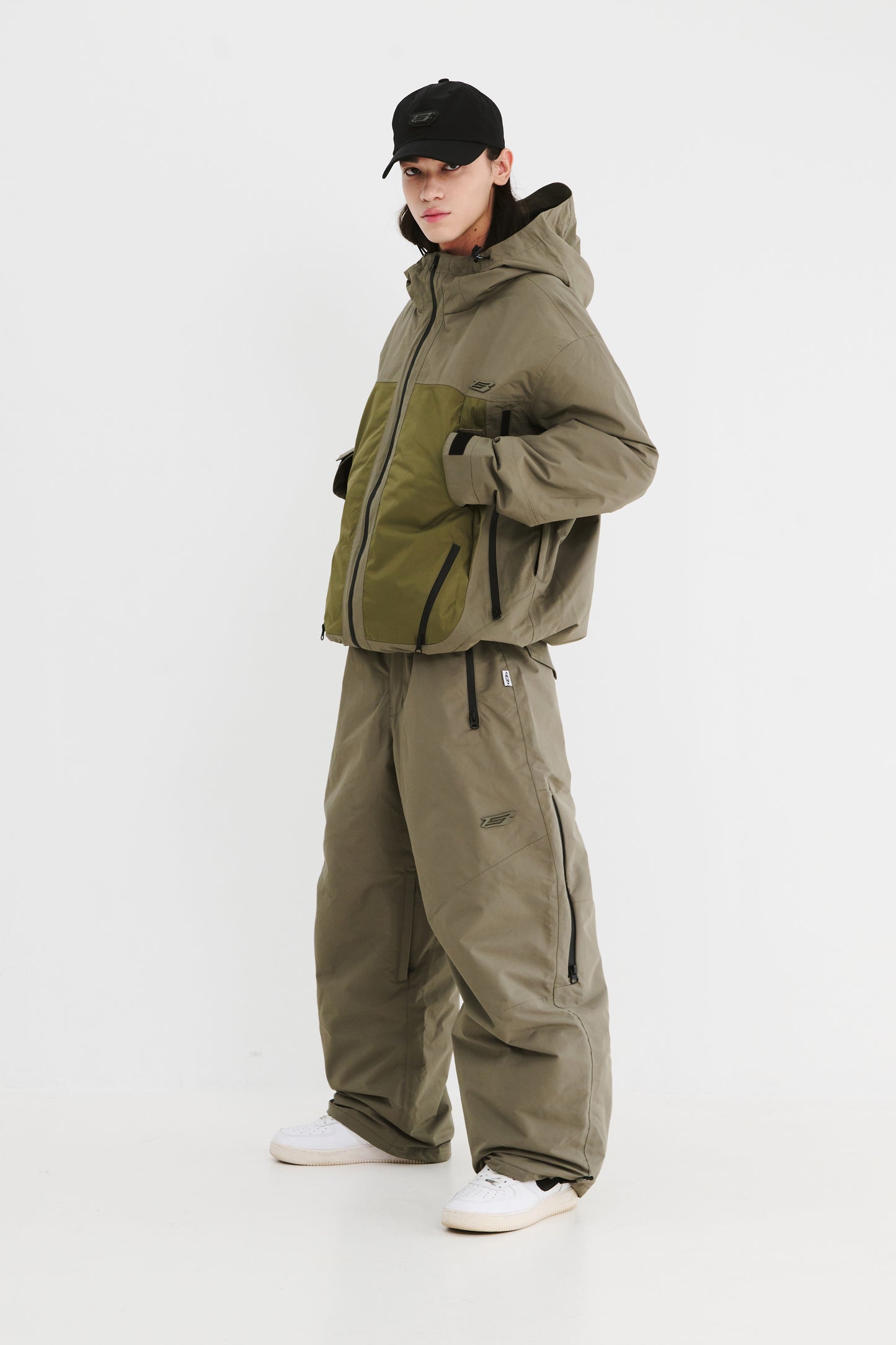 BSRABBIT SPECIAL HOODED SEAM SEALING JACKET KHAKI BSR2425FWJK001