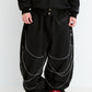 BSRABBIT SPECIAL LOOP SUPER WIDE VENTILATION PANTS BLACK BSR2425FWPT049