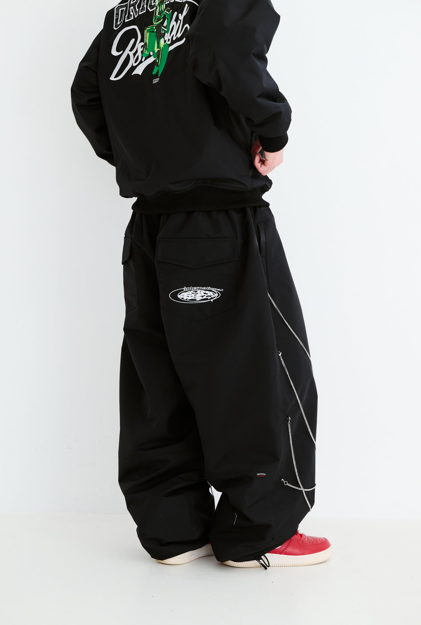 BSRABBIT SPECIAL LOOP SUPER WIDE VENTILATION PANTS BLACK BSR2425FWPT049