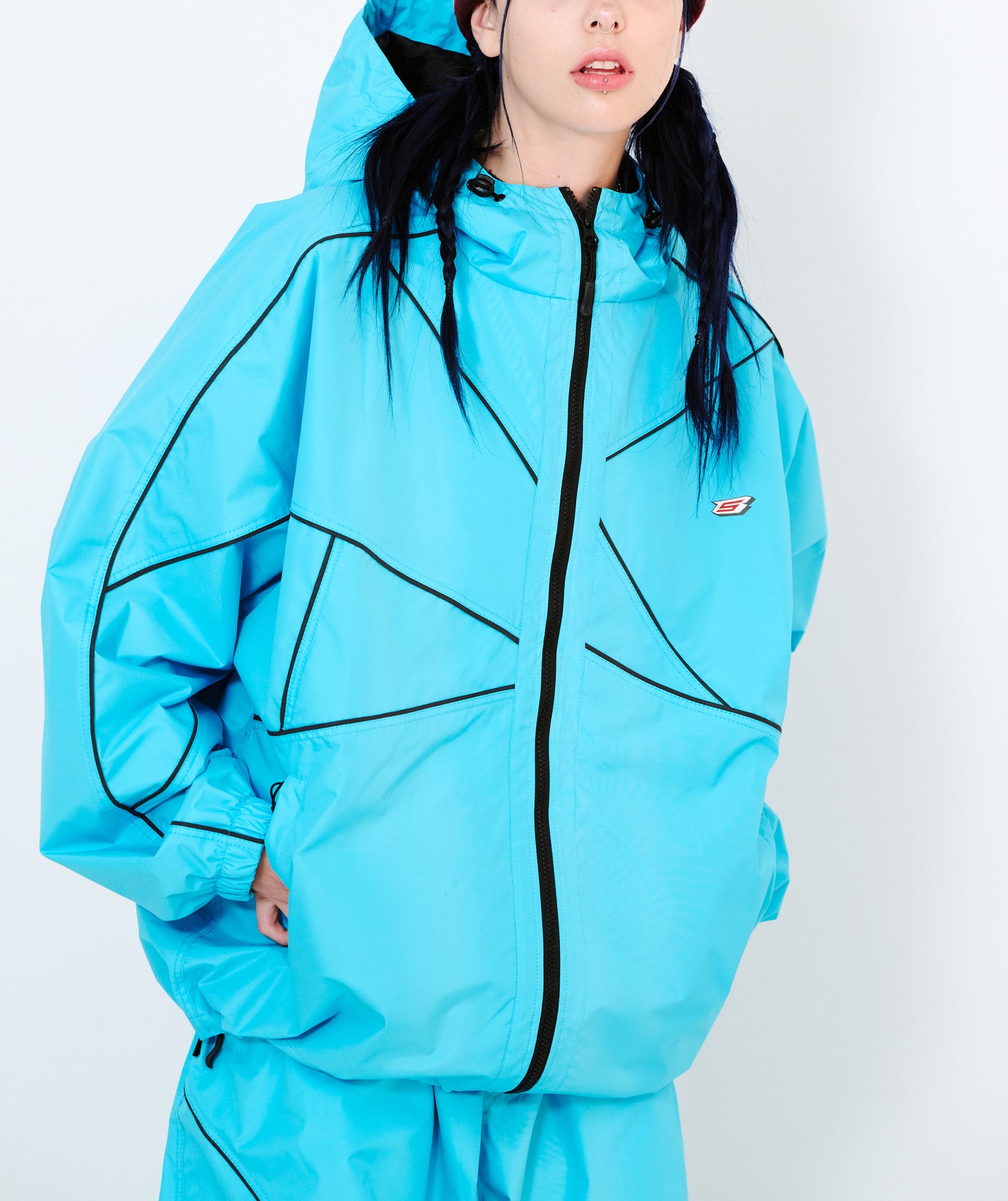 BSRABBIT SPIDERWEB HOODED JACKET MINT BSR2425FWJK075