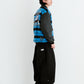 BSRABBIT STAR B VARSITY JACKET STRIPE BLUE BSR2425FWJK043