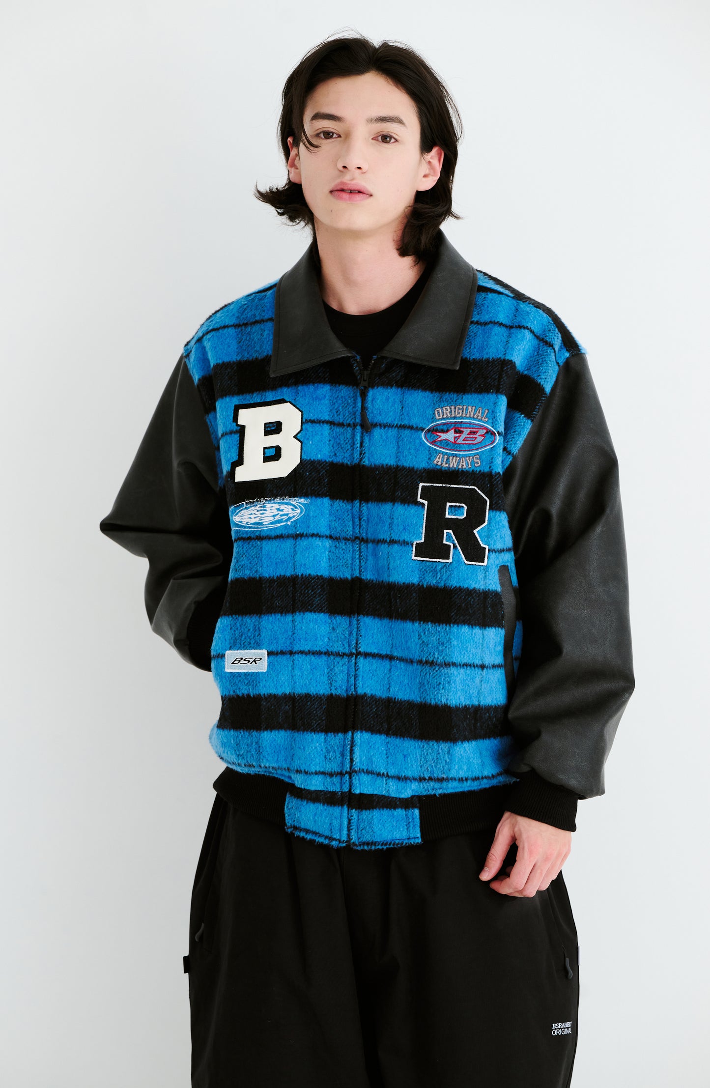 BSRABBIT STAR B VARSITY JACKET STRIPE BLUE BSR2425FWJK043