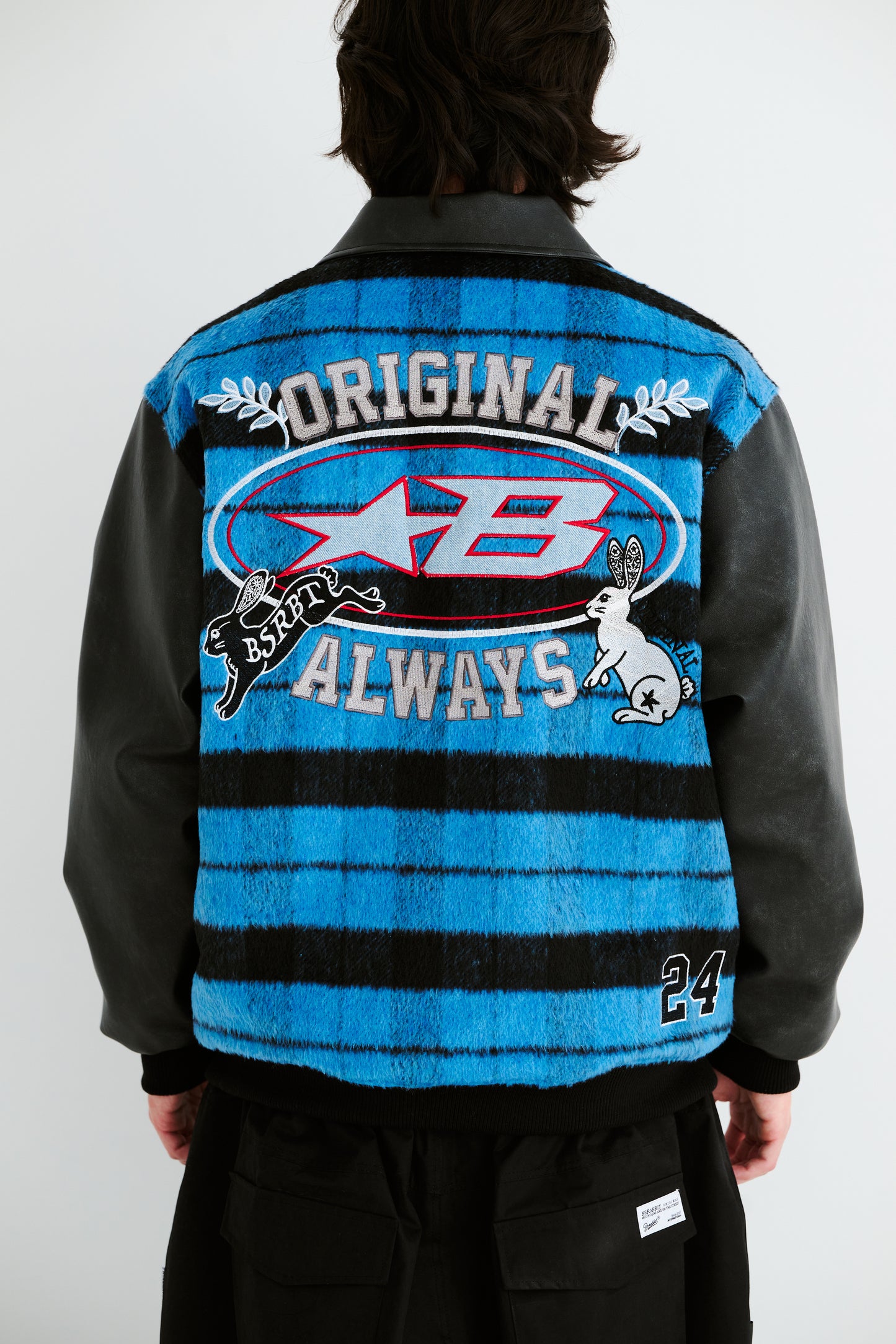 BSRABBIT STAR B VARSITY JACKET STRIPE BLUE BSR2425FWJK043