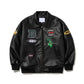 BSRABBIT STAR B VARSITY JACKET VINTAGE LEATHER BLACK BSR2425FWJK042