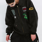 BSRABBIT STAR B VARSITY JACKET VINTAGE LEATHER BLACK BSR2425FWJK042