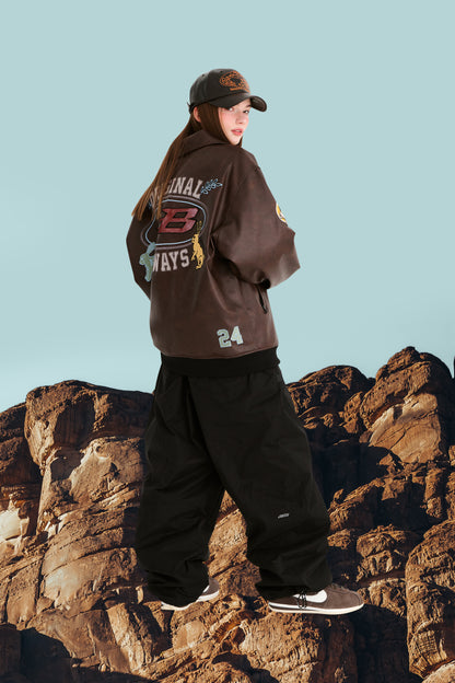BSRABBIT STAR B VARSITY JACKET VINTAGE LEATHER BROWN BSR2425FWJK041
