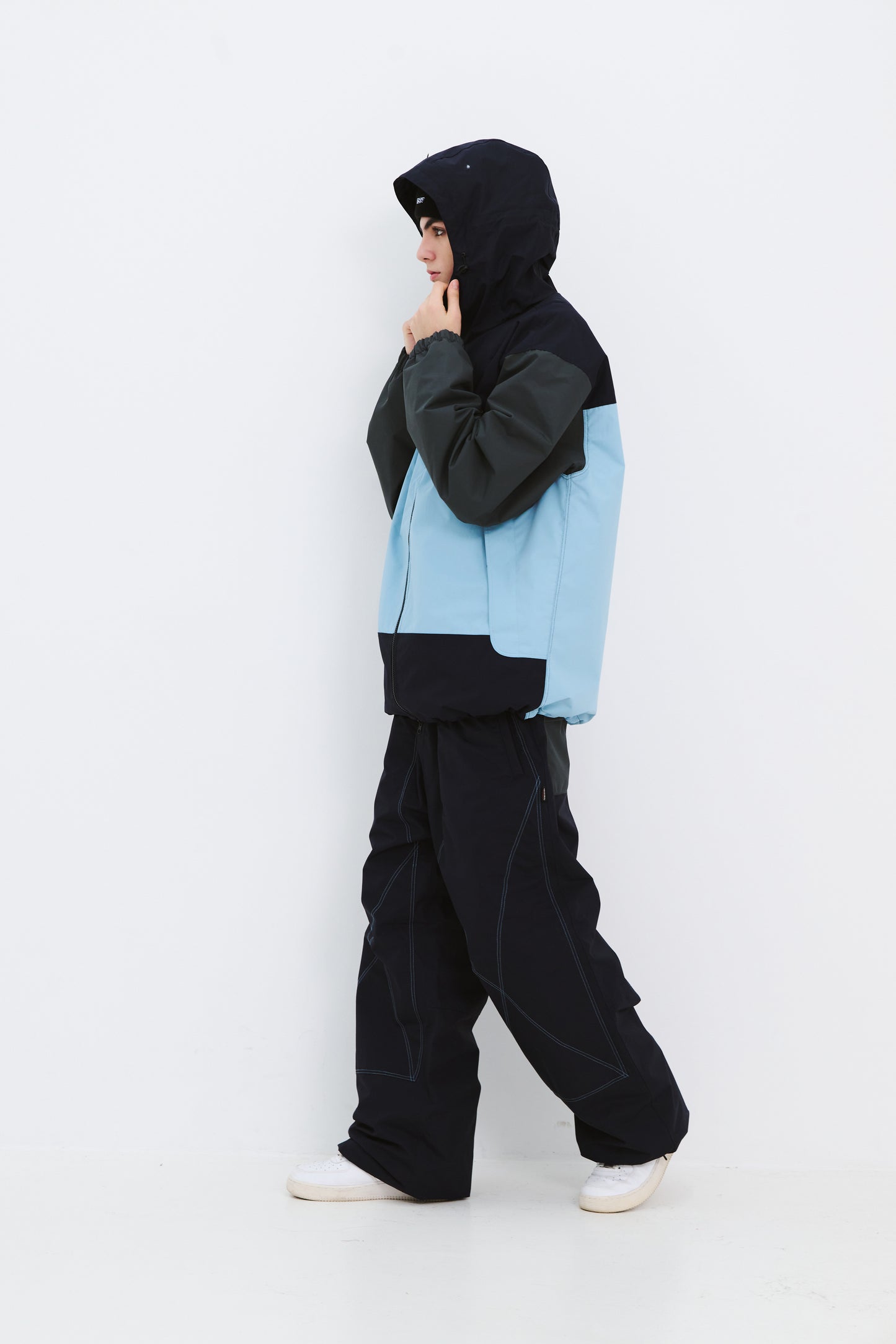 BSRABBIT STITCH BOX WIDE TRACK PANTS DARK NAVY BSR2425FWPT089