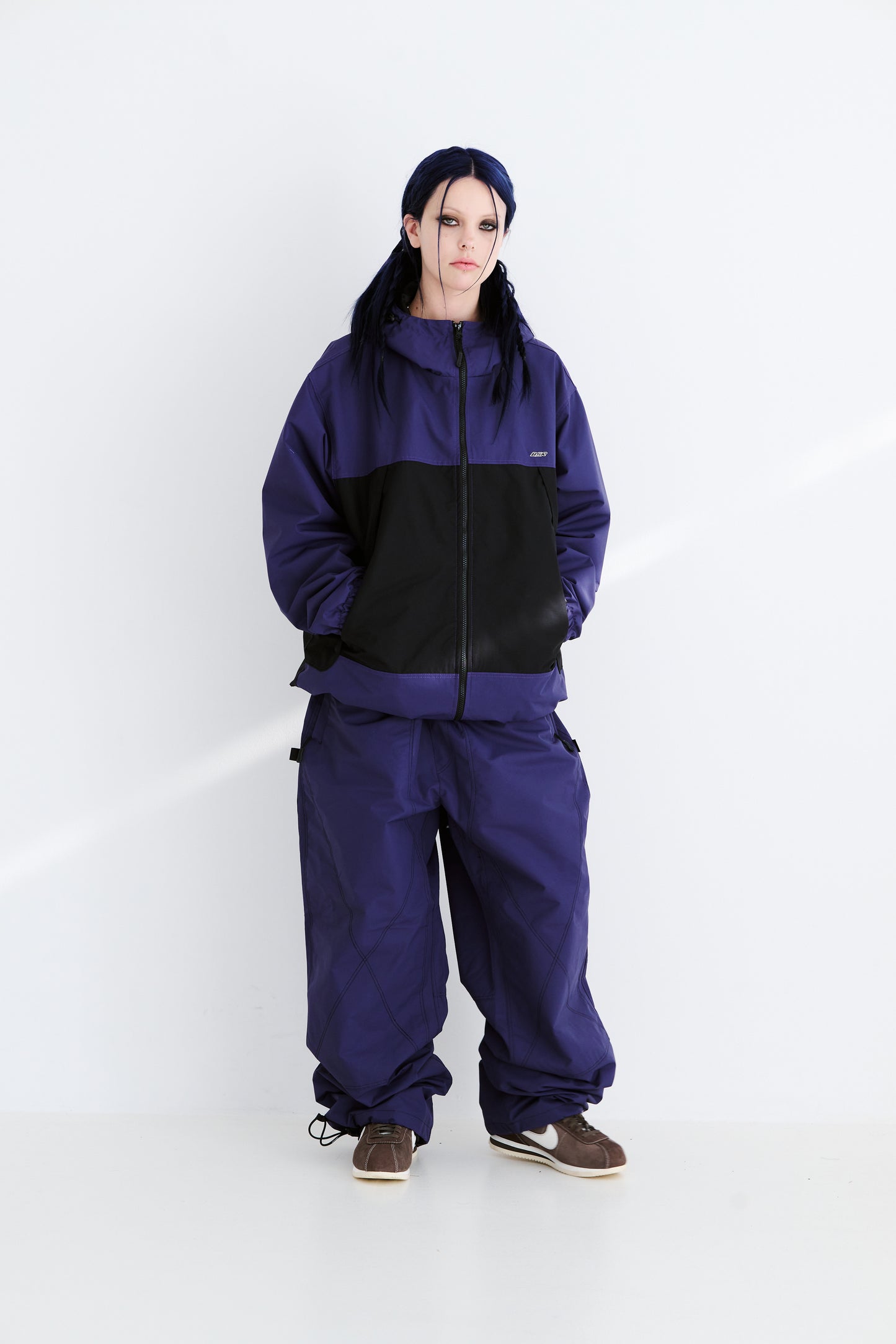 BSRABBIT STITCH BOX WIDE TRACK PANTS PURPLE BSR2425FWPT090