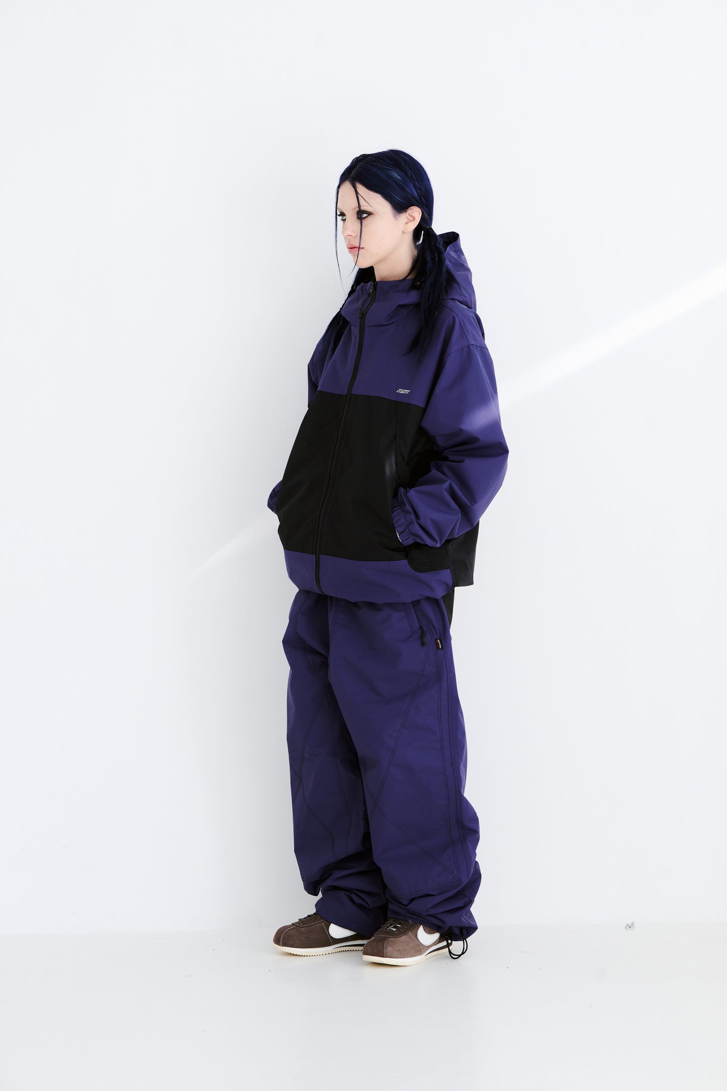 BSRABBIT STITCH BOX WIDE TRACK PANTS PURPLE BSR2425FWPT090