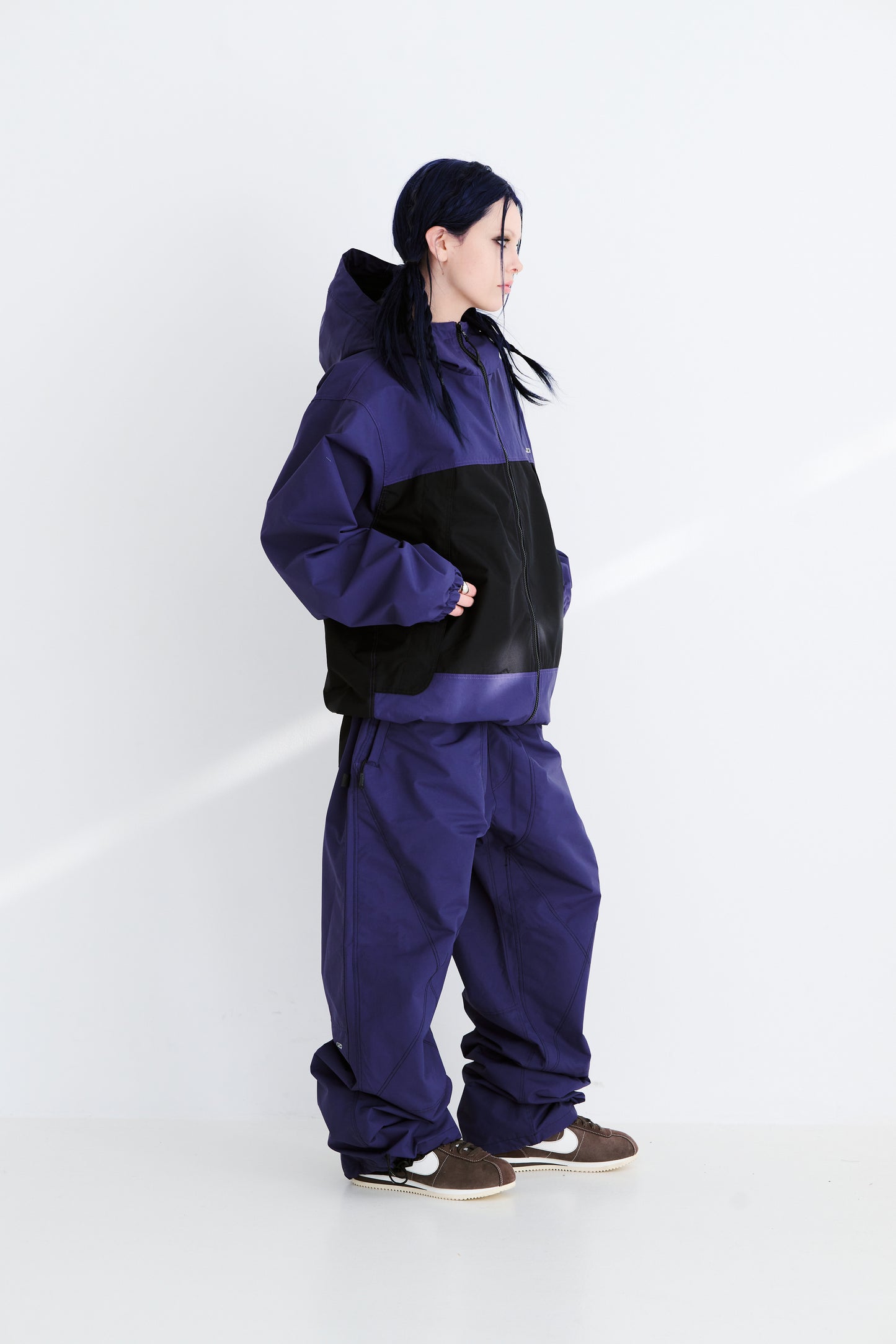 BSRABBIT STITCH BOX WIDE TRACK PANTS PURPLE BSR2425FWPT090