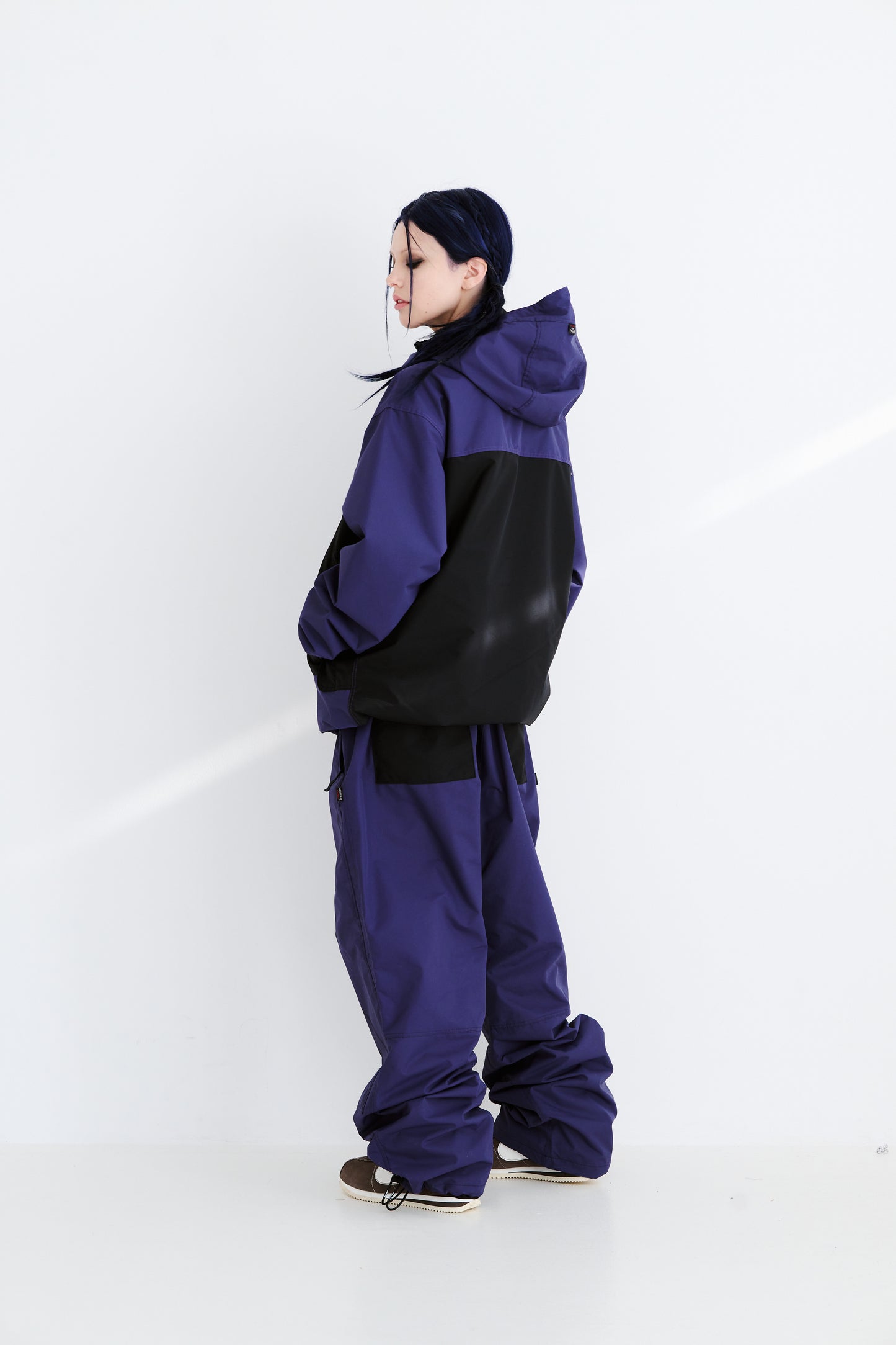 BSRABBIT STITCH BOX WIDE TRACK PANTS PURPLE BSR2425FWPT090