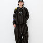 BSRABBIT STRIPE SPORTY PULLOVER JACKET BLACK BSR2425FWJK137