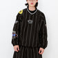 BSRABBIT STRIPE SPORTY PULLOVER JACKET BLACK BSR2425FWJK137