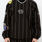 BSRABBIT STRIPE SPORTY PULLOVER JACKET BLACK BSR2425FWJK137