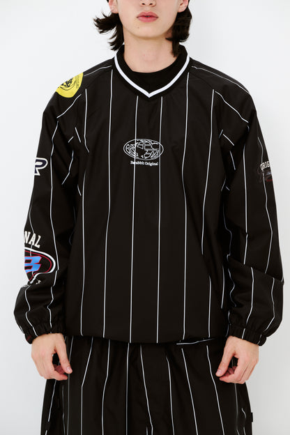 BSRABBIT STRIPE SPORTY PULLOVER JACKET BLACK BSR2425FWJK137