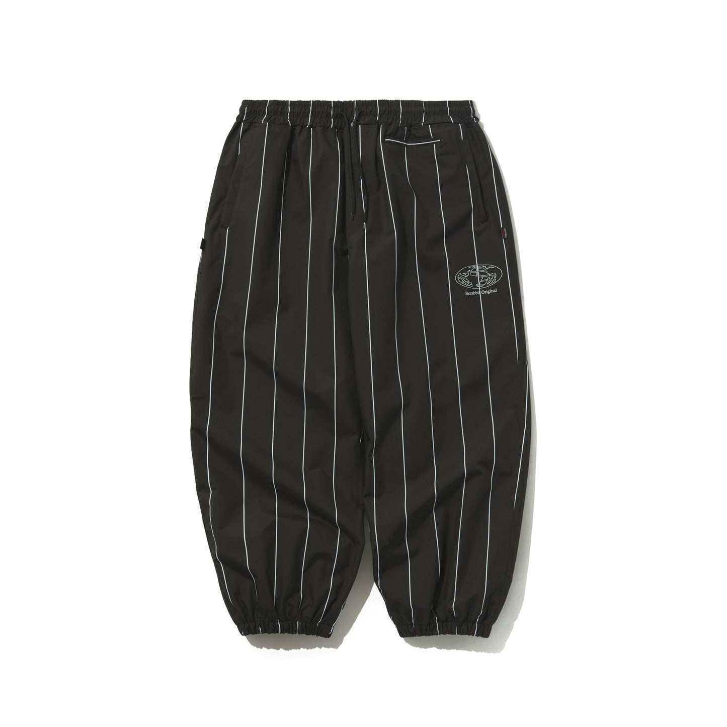 BSRABBIT STRIPE SPORTY SUPER WIDE JOGGER PANTS BLACK BSR2425FWPT055