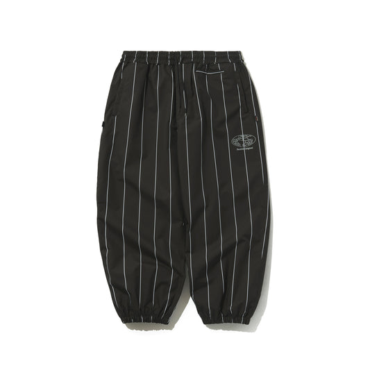 BSRABBIT STRIPE SPORTY SUPER WIDE JOGGER PANTS BLACK BSR2425FWPT055