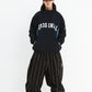 BSRABBIT STRIPE SPORTY SUPER WIDE JOGGER PANTS BLACK BSR2425FWPT055