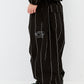 BSRABBIT STRIPE SPORTY SUPER WIDE JOGGER PANTS BLACK BSR2425FWPT055