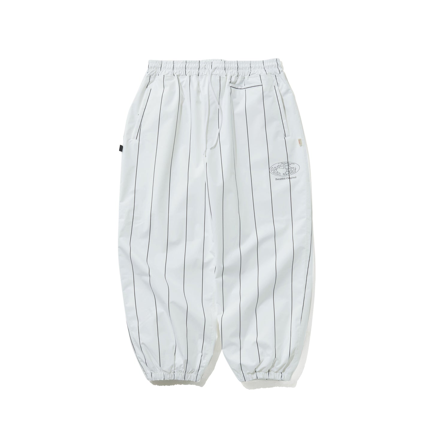 BSRABBIT STRIPE SPORTY SUPER WIDE JOGGER PANTS WHITE BSR2425FWPT056