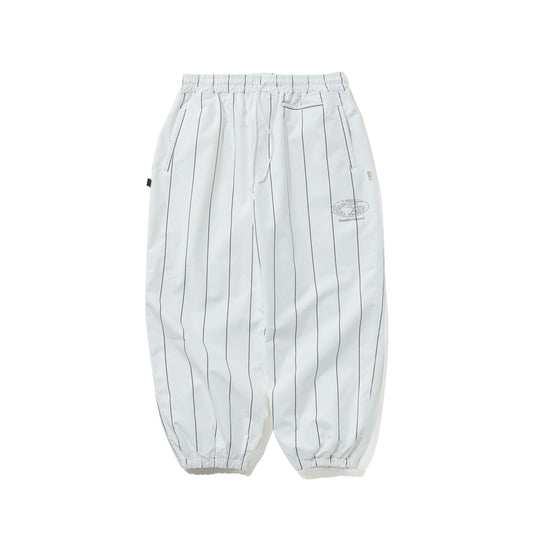 BSRABBIT STRIPE SPORTY SUPER WIDE JOGGER PANTS WHITE BSR2425FWPT056