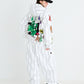 BSRABBIT STRIPE SPORTY SUPER WIDE JOGGER PANTS WHITE BSR2425FWPT056