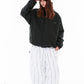 BSRABBIT STRIPE SPORTY SUPER WIDE JOGGER PANTS WHITE BSR2425FWPT056