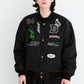 BSRABBIT TRIPPY RB VARSITY JACKET BLACK BSR2425FWJK039