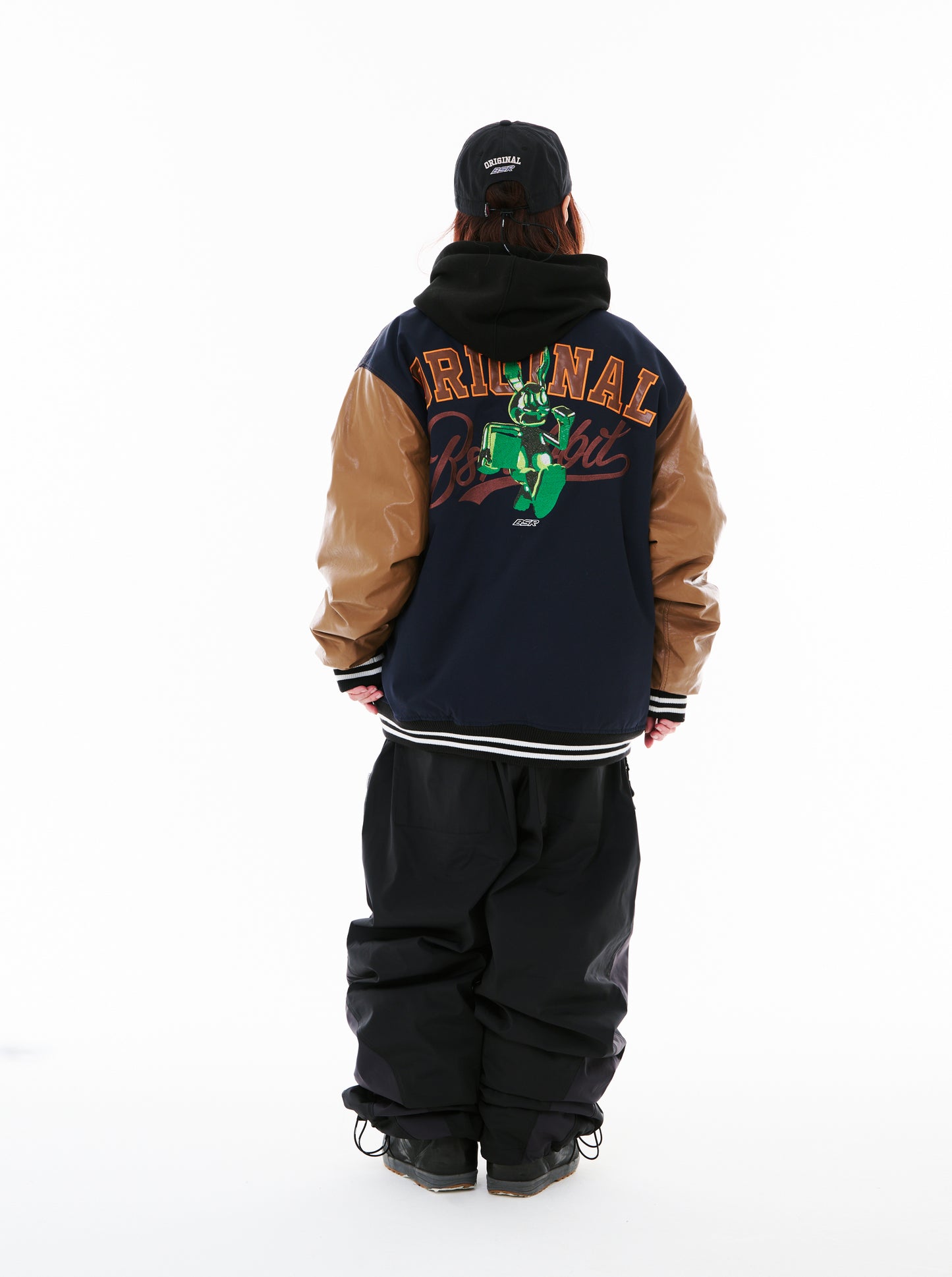 BSRABBIT TRIPPY RB VARSITY JACKET NAVY BSR2425FWJK040