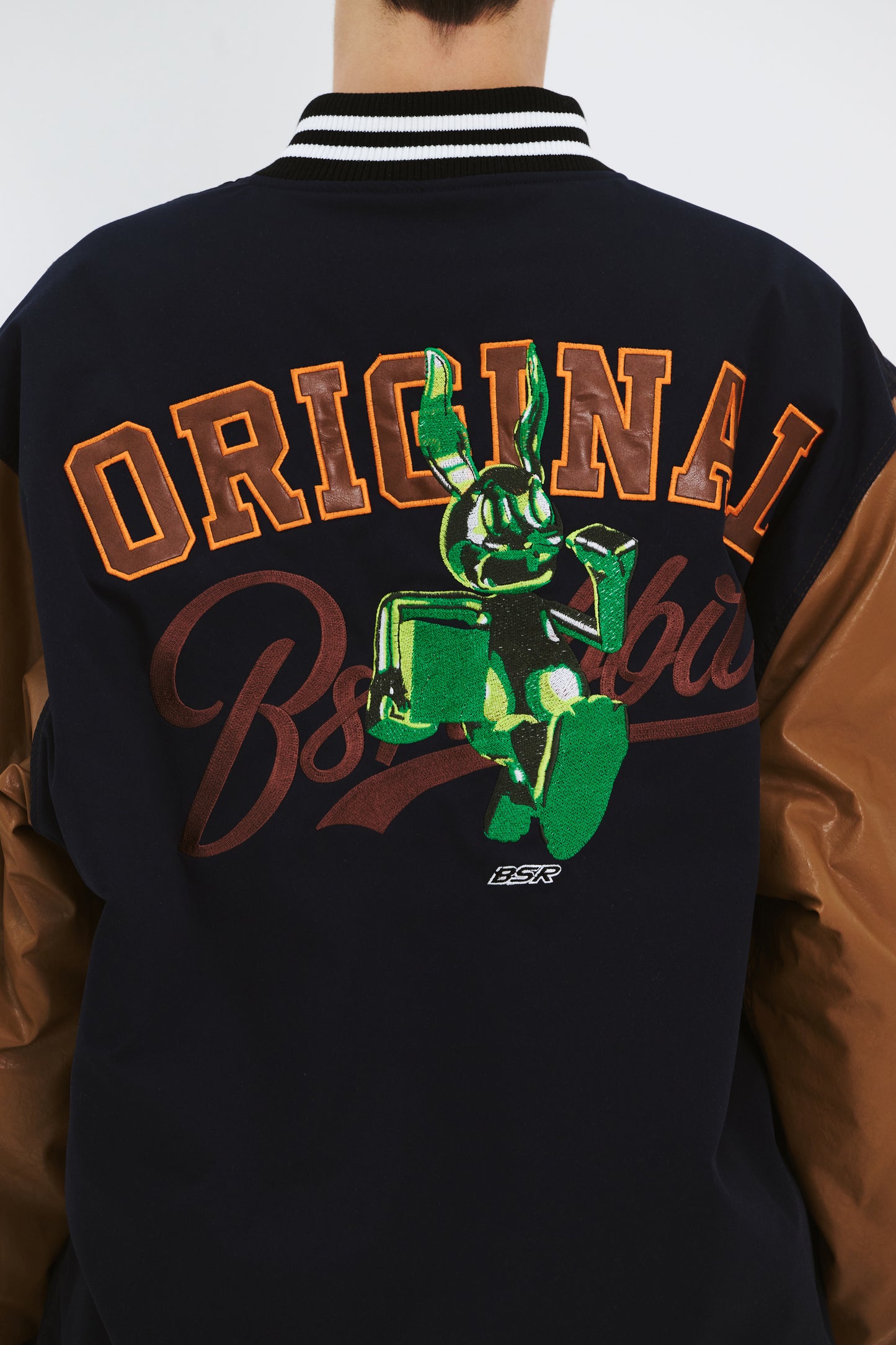 BSRABBIT TRIPPY RB VARSITY JACKET NAVY BSR2425FWJK040