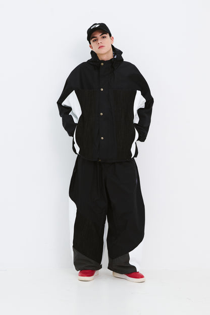 BSRABBIT UNUSUAL HOODED JACKET BLACK BSR2425FWJK074