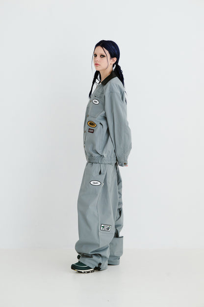 BSRABBIT VARIETY PATCH SNAP JACKET ASH BLUE BSR2425FWJK093