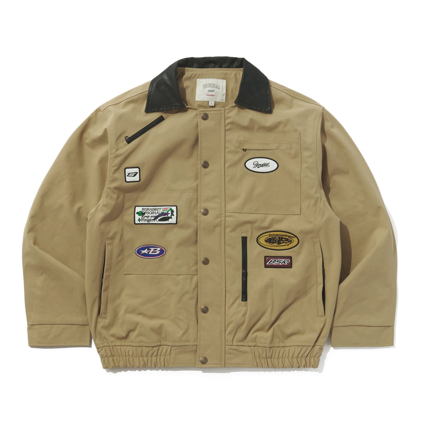 BSRABBIT VARIETY PATCH SNAP JACKET BEIGE BSR2425FWJK092