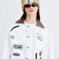 BSRABBIT VARIETY PATCH SNAP JACKET WHITE BSR2425FWJK091