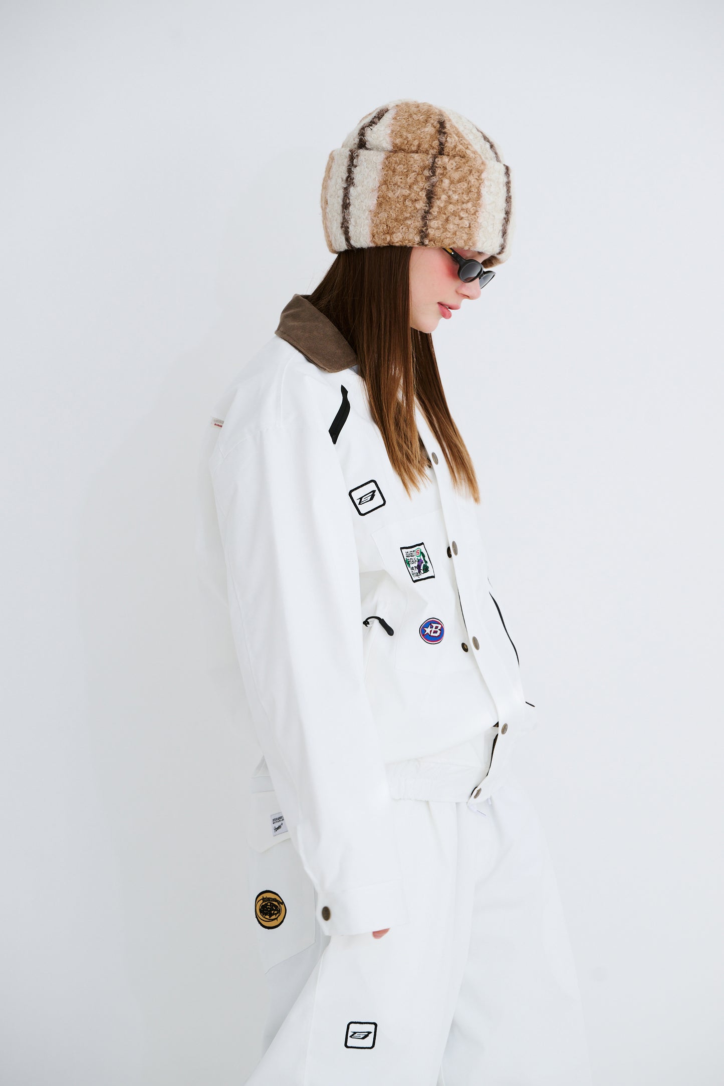 BSRABBIT VARIETY PATCH SNAP JACKET WHITE BSR2425FWJK091