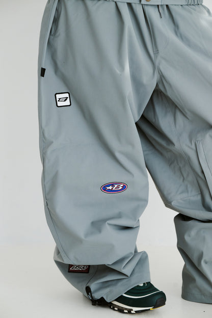 BSRABBIT VARIETY PATCH SUPER WIDE VENTILATION PANTS ASH BLUE BSR2425FWPT059