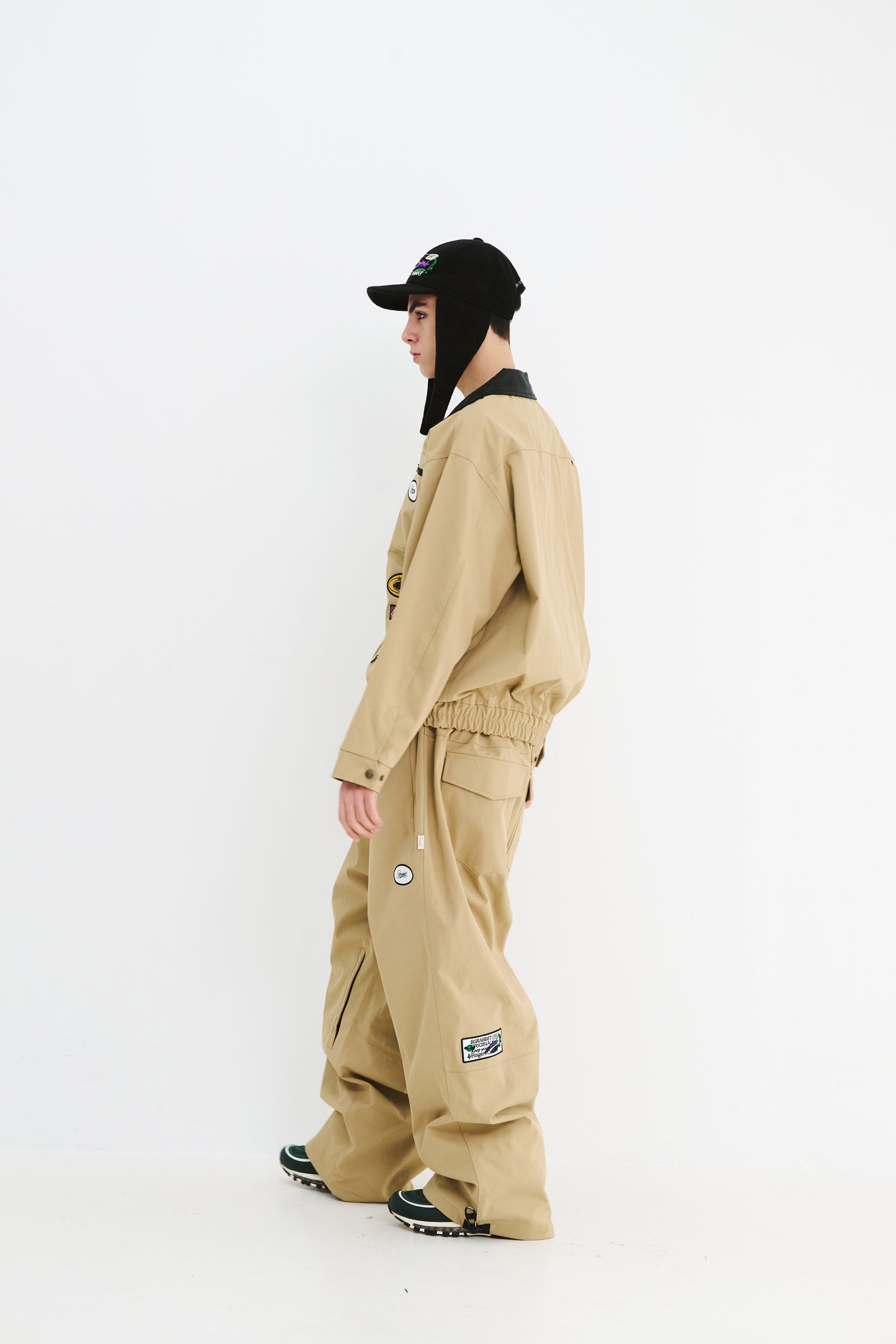 BSRABBIT VARIETY PATCH SUPER WIDE VENTILATION PANTS BEIGE BSR2425FWPT058