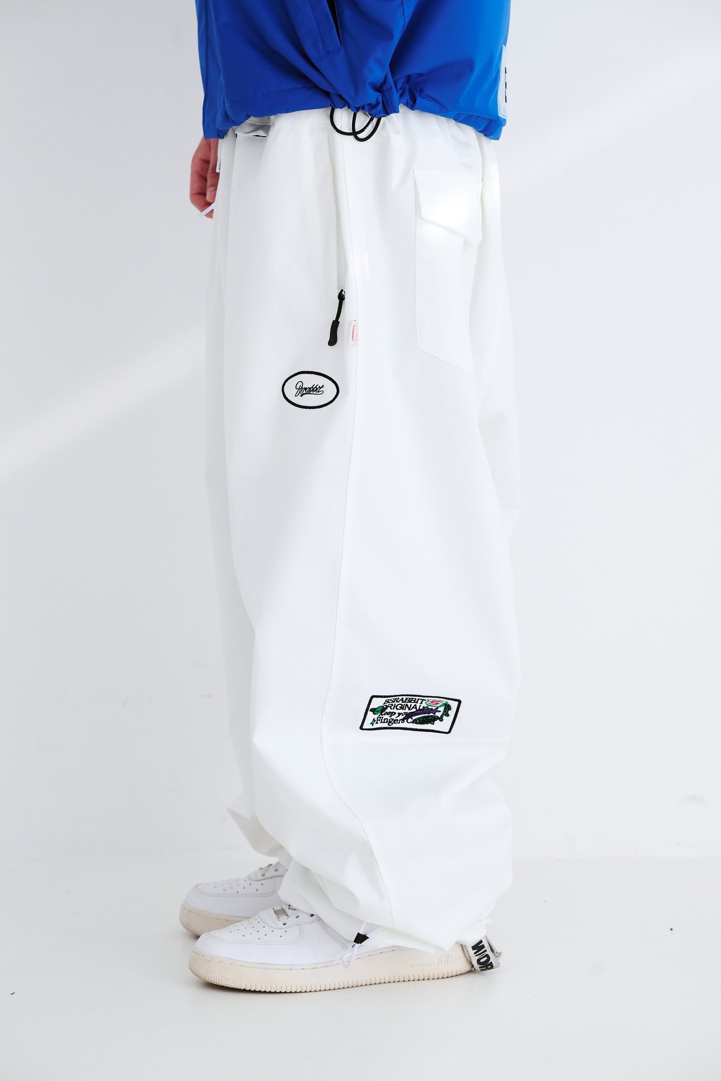 BSRABBIT VARIETY PATCH SUPER WIDE VENTILATION PANTS WHITE BSR2425FWPT057