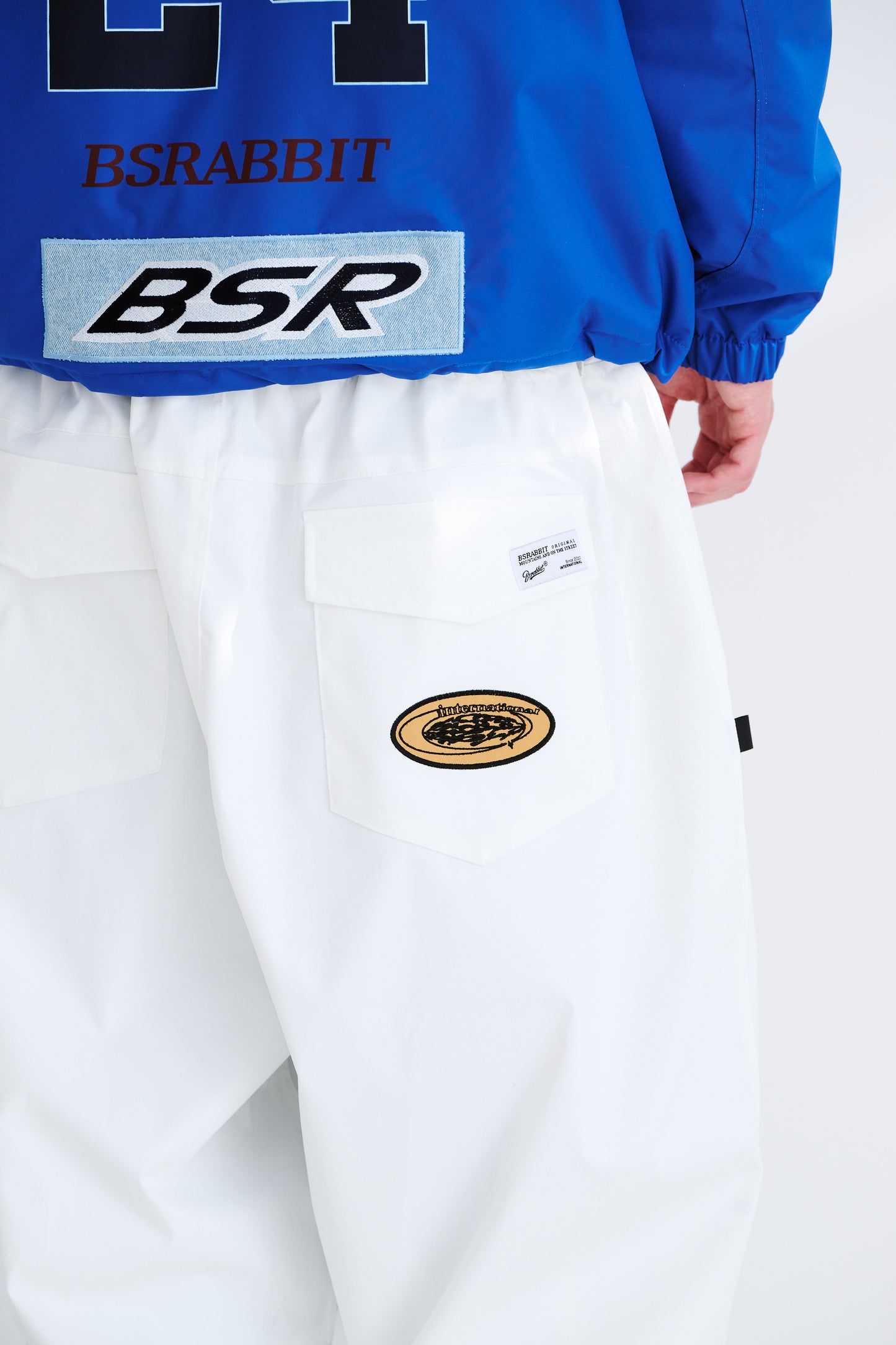 BSRABBIT VARIETY PATCH SUPER WIDE VENTILATION PANTS WHITE BSR2425FWPT057