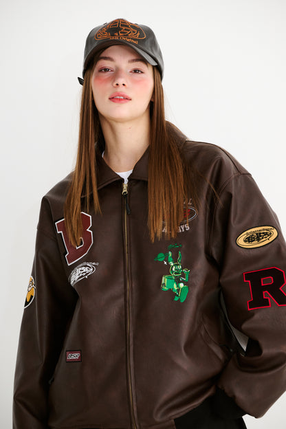 BSRABBIT WORLDWIDE CAP VINTAGE LEATHER BROWN BSR2425FWCP042