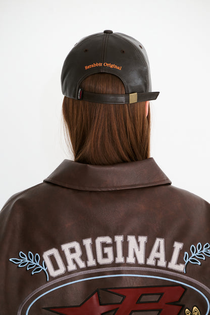 BSRABBIT WORLDWIDE CAP VINTAGE LEATHER BROWN BSR2425FWCP042